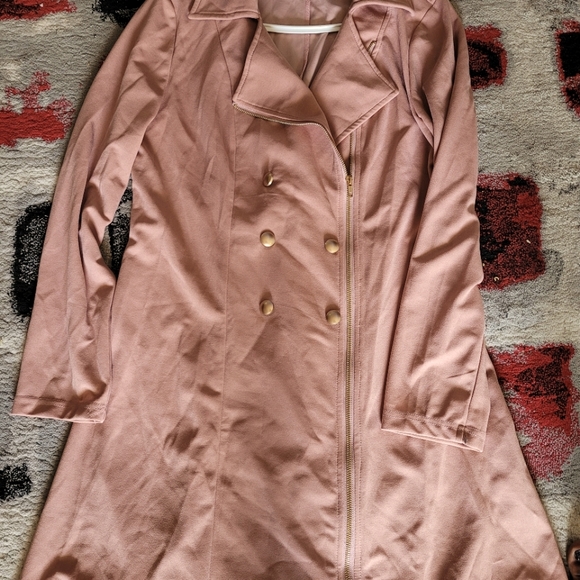 Plus Size Zipper Front Double Breasted Blazer Dress - Picture 3 of 7